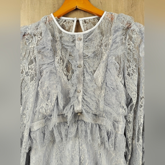 Alice McCall NWOT Love My Way Lace Romper in Pebble Blue size 2 - Picture 7 of 16